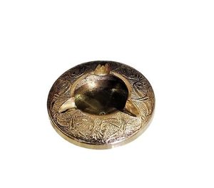 Cendrier rond en laiton artisanal pour fumeurs, cendrier décoratif antique fait main avec motif gravé vintage pour table - Product Image 5