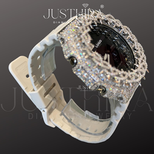 Montre de luxe Moissanite VVS sertie de diamants avec mouvement à quartz G-Shock et finition haut de gamme pour cadeau de mariage ou de fiançailles unisexe - Product Image 3