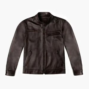 Best Vintage Winter Design Biker Leather <b>Jacket</b> for <b>Men</b> Customized Sheep Leather with Quilted Detail - Product Image 5
