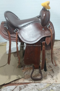 Selle de cheval western en cuir véritable faite à la main, belle et élégante, faite à la main, disponible avec jeu de punaises - Product Image 3