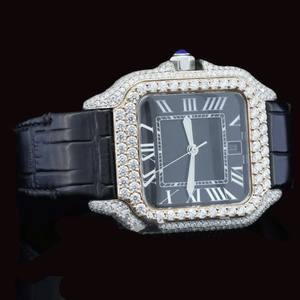 Best Selling Half Iced Luxurious Hip Hop Moissanite Diamond Square Case Shaped With Unique Featuring <b>Man's</b> Trendy <b>Wrist</b> <b>Watch</b> - Product Image 6