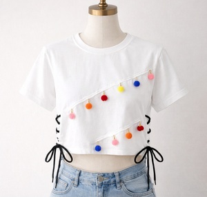 OEM Custom Biowash Soft Combed 100% Cotton Jersey Unisex Casual O-Neck 180g Breathable T-Shirt with Hole Appliques Made in India - Product Image 1