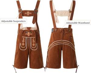 Auténtico traje de Oktoberfest para hombre, pantalones de cuero sintético envejecido con traje deportivo sólido, al por mayor - Product Image 4