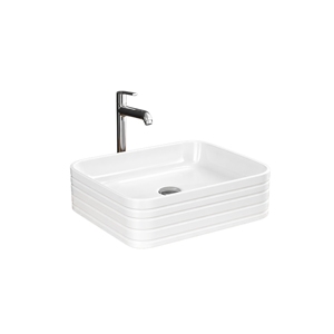 Lavabo de Sobremesa de Piedra Artificial Contemporáneo JAGUAR-X con Acabado Cromado, Capacidad de 12L para Baño - Product Image 1