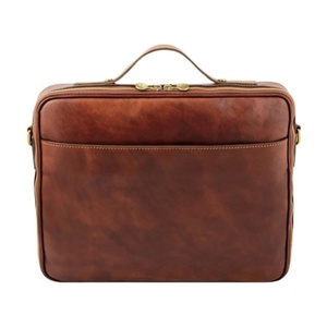 Wholesale Custom Brown Leather Laptop Briefcase with Premium Stitching & Professional Business Look Manufacturer Supplier - Product Image 1