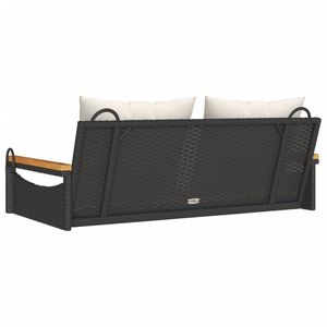 Banco Columpio de Ratán Sintético Negro con Fundas Extraíbles, Muebles de Patio Elegantes - Product Image 6