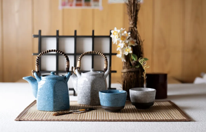 Yamata Seiho Japanese Clay Ceramic <b>Teapot</b> (Dobin Kyusu) Crackle Glaze Eco-Friendly Asian Zen Traditional Tea Brewing <b>Set</b> - Product Image 3