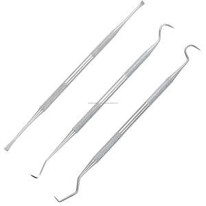 WORLD PRECISION SURGICAL Manual Dental Stainless Steel Double Ended Mirror Probe <b>Sickle</b> Hoe Scaler Tooth Cleaning Instrument - Product Image 4