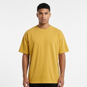 T-shirt surdimensionné en coton épais 275 g/m² OEM, design personnalisé, pour homme, coupe ample, déchiré, court, vintage, délavé à l'acide, effet usé - Product Image 2