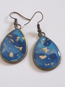 Pendientes de Resina Hechos a Mano H a CRAFT - Pendientes de Clip Estilo Clásico para Fiestas para Mujer - Product Image 1