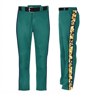 Pantalon de baseball vert marine avec motif nom du joueur, antibactérien, durable, uniforme d'équipe, respirant, 100% polyester, personnalisable - Product Image 1