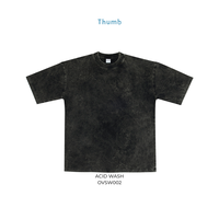 T-shirt en maille unie surdimensionné à effet bouffant, délavé à l'acide, coupe carrée, grande taille, avec logo personnalisé, sérigraphie et broderie, fabriqué en Thaïlande