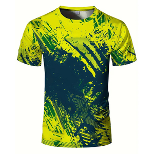 T-shirt tissé pour homme imprimé par sublimation, design personnalisé, polyester respirant, écologique, manches courtes, sport, décontracté, graphique - Product Image 1