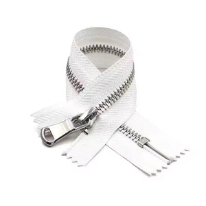 Open-End No. 5 Metal Zipper <b>Silver</b> Teeth for Vest Coat Pants <b>Jacket</b> Cotton-Padded Material - Product Image 5