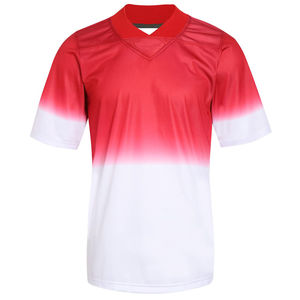 Maillot de football américain léger blanc et rouge uni pour homme, en tissu 100 % polyester respirant – Grande Vente - Product Image 1