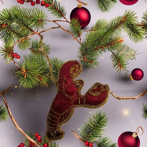 Décoration murale de Noël créative, faite à la main, multicolore, broderie dorée Zari, écologique, durable - Product Image 2