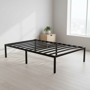 Cadre de lit plateforme simple en métal pliable moderne avec rangement pour chambre d'appartement ENKE Z-11, sommier - Product Image 1