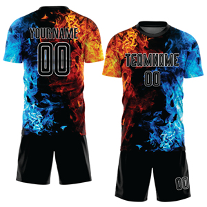 Ensemble d'uniformes de football personnalisés par sublimation pour adultes, comprenant un maillot d'entraînement, vêtements de sport unisexes, short léger, respirant et à séchage rapide - Product Image 3