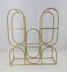 Modern Geometric Metal 8 <b>Bottle</b> Wine <b>Rack</b> Double Tier Standing Organizer Minimalist Design Durable Freestanding Shelf - Product Image 1