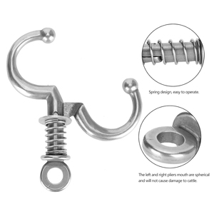 Bull Nose Ring 4.7x2.8 Inch <b>Spring</b> Cow Nose Clamp <b>Clip</b> Stainless Steel Traction Cow Nose Ring for Farm Animals Equipment Access - Product Image 3