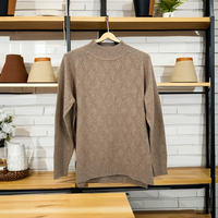 Suéter de punto de manga larga blanco liso para mujer, de secado rápido, corte holgado, estilo corto, cuello redondo, estilo urbano, moda de otoño, venta al por mayor