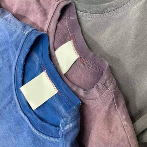 Nouveaux T-shirts pour hommes, coupe ample, unis, à manches courtes, en tissu 100% coton doux et respirant, effet délavé soleil, design personnalisé. - Product Image 5