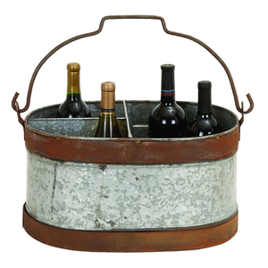Cubo de metal para vino con asa lateral, enfriador de bebidas clásico de metal, enfriador de vino de metal en oferta - Product Image 1