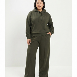 Conjunto de Sudadera y Pantalón Oversize Personalizado de Gran Tamaño para Mujer, con Logo Impreso, Hombros Caídos, Ropa de Invierno - Product Image 1