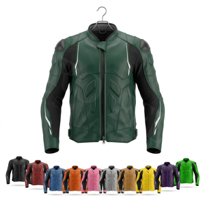 Chaqueta de Motocicleta de Cuero con Protección, Resistente al Viento y Transpirable, para Carreras, con Etiqueta Privada Aceptada - Product Image 1