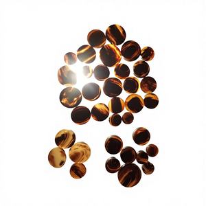 Eco-Friendly Lightweight Engraved Buffalo Brown Horn <b>Buttons</b> 4-Holes Flatback Beaded Pattern Denim Jackets Dark/Light B.S - Product Image 5