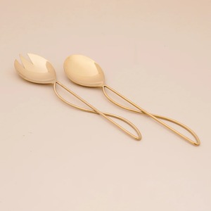 Juego de Cubiertos Modernos Dorados al por Mayor con Mango Negro, Aptos para Lavavajillas, para Bodas - Product Image 3