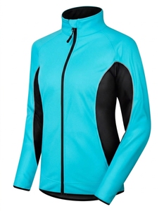 Veste de cyclisme personnalisée pour femmes à manches longues, coupe-vent, en polaire thermique respirante, maillot de vélo haute visibilité, veste de sport pour le vélo, OEM - Product Image 1