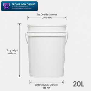 Seau en plastique de 20 L avec couvercle hermétique ; Seau robuste pour revêtement imperméable et stockage - Product Image 5