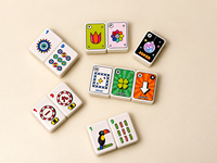 Set Ubin Mahjong Amerika 4 Lapis Akrilik, Cetakan Kartun Warna-Warni, Logo Custom OEM, Ukuran Penuh
