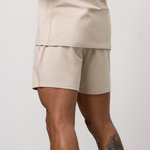 Sports and Fitness Running Shorts Plain Colored Pockets Men's Casual Summer Shorts <b>Elastic</b> Waistband Drawstring - Product Image 2