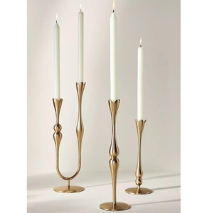 Luxury <b>Silver</b> Aluminium Candle Holder Set 2 Metal <b>Candlesticks</b> Home Wedding Birthday Dining Table Centerpiece Eco-Friendly - Product Image 6