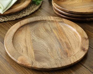 Plateau de service ovale en bois, fait main, poli, design minimaliste, couleur unie, vaisselle et assiettes - Product Image 6