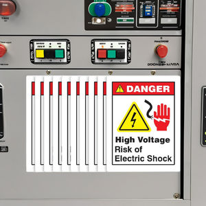 Peligro de Alto Voltaje, Riesgo de Descarga Eléctrica, Calcomanías de Seguridad, Impermeables, Resistentes a los Arañazos, Resistentes al Calor, Adhesivo 3M, Etiquetas de Embalaje E04 - Product Image 5