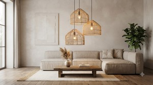 Rattan Lampshade Handmade Natural Woven Decorative Boho Rustic Pendant Light Cover Home Decor Wholesale Supplier - Product Image 3