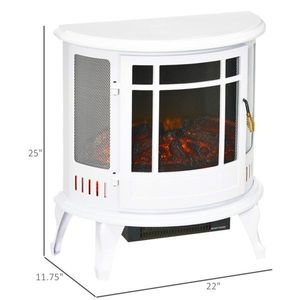 22\" White Electric Fireplace with 1500W Heating Power - Product Image 4