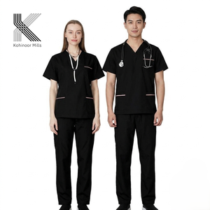 Meilleures ventes : Ensembles de blouses médicales à col en V en tissu polycoton 65/35, uniformes d'infirmières, tenues médicales d'hôpital, en stock, logo personnalisé - Product Image 3