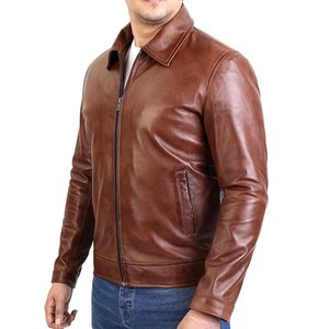 Mens <b>Real</b> <b>Leather</b> <b>Jacket</b> Motorcycle Biker Slim Fit Fashion Winter <b>Jacket</b> OEM Custom Wholesale Factory - Product Image 3