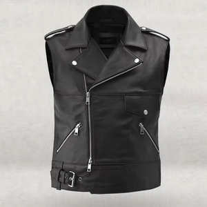 Chaleco de Motociclismo Profesional de Cuero, Protector, Talla Grande, Impermeable y Transpirable para Hombre, Equipo de Motocicleta 2026, Hecho en Pakistán - Product Image 1