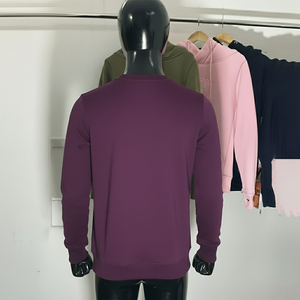 Sweat-shirt à col rond zippé en coton 100% avec logo personnalisé, unisexe, coupe classique, couleur unie, décontracté, coupe-vent, écologique - Product Image 2