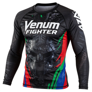 เสื้อรัดกล้ามเนื้อแขนยาว Venum Fighter แห้งเร็ว สำหรับ BJJ และกีฬาต่อสู้ ลายพิมพ์แบบ Sublimation - Product Image 4