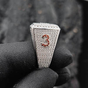 <b>Mens</b> Lab Grown Diamond 925 <b>Silver</b> Iced <b>Signet</b> <b>Ring</b> Rectangular Baguette Style Statement Hip Hop Luxury Fashion Gift For <b>Men</b> - Product Image 5