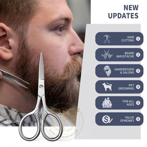 Professional <b>scissors</b> for cutting hair eyelashes nose eyebrows and <b>mustaches</b> - Product Image 2