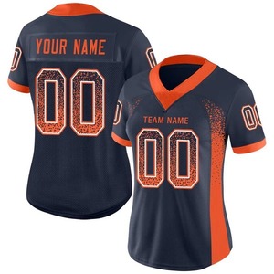 Camiseta de Fútbol Personalizada en Azul Marino, Naranja y Blanco, de Malla Transpirable, Secado Rápido y Ligera, para Equipos Deportivos - Product Image 2