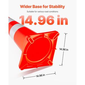 6 Coni di Sicurezza Arancioni in PVC da 36 Pollici con Collari Riflettenti e Base Appesantita per Segnalazione Stradale e Costruzioni - Product Image 5