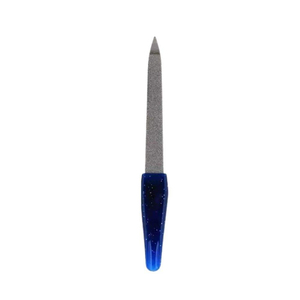 Wholesaler Durable Stainless Steel Metal <b>Nail</b> <b>File</b> Glitter Blue Handle Professional Finger <b>Nail</b> Buffer Shaper For Salon Use - Product Image 2